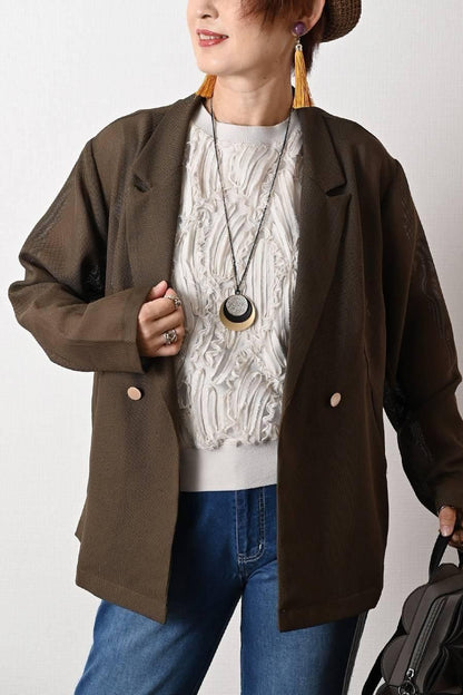 ビッグシルエットメッシュダブルジャケット