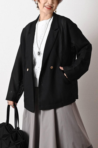 ビッグシルエットメッシュダブルジャケット