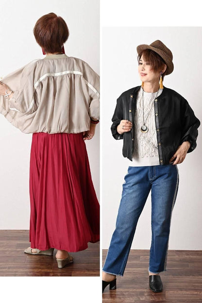僅か130g超軽量！大人のきれい目カジュアル 光沢＆シアーブルゾン