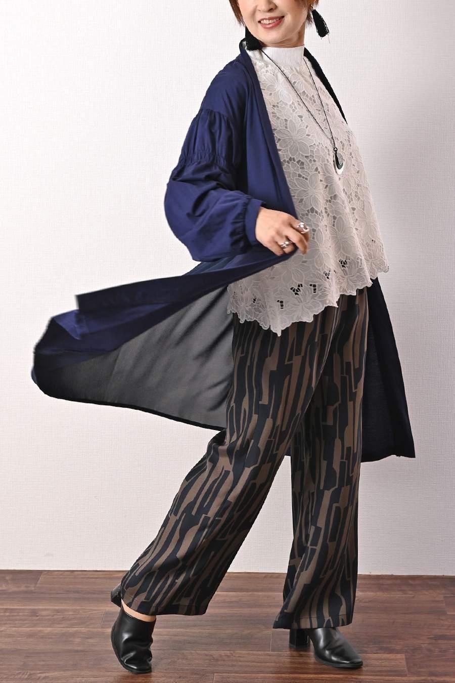 レース ブラウス＋サテン風ワイドパンツ2点セット　＜クーポンでメンバーPriceからMAX10%OFF＞