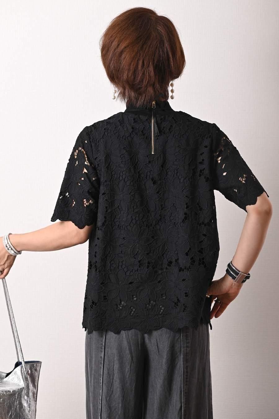 レース ブラウス＋サテン風ワイドパンツ2点セット　＜クーポンでメンバーPriceからMAX10%OFF＞