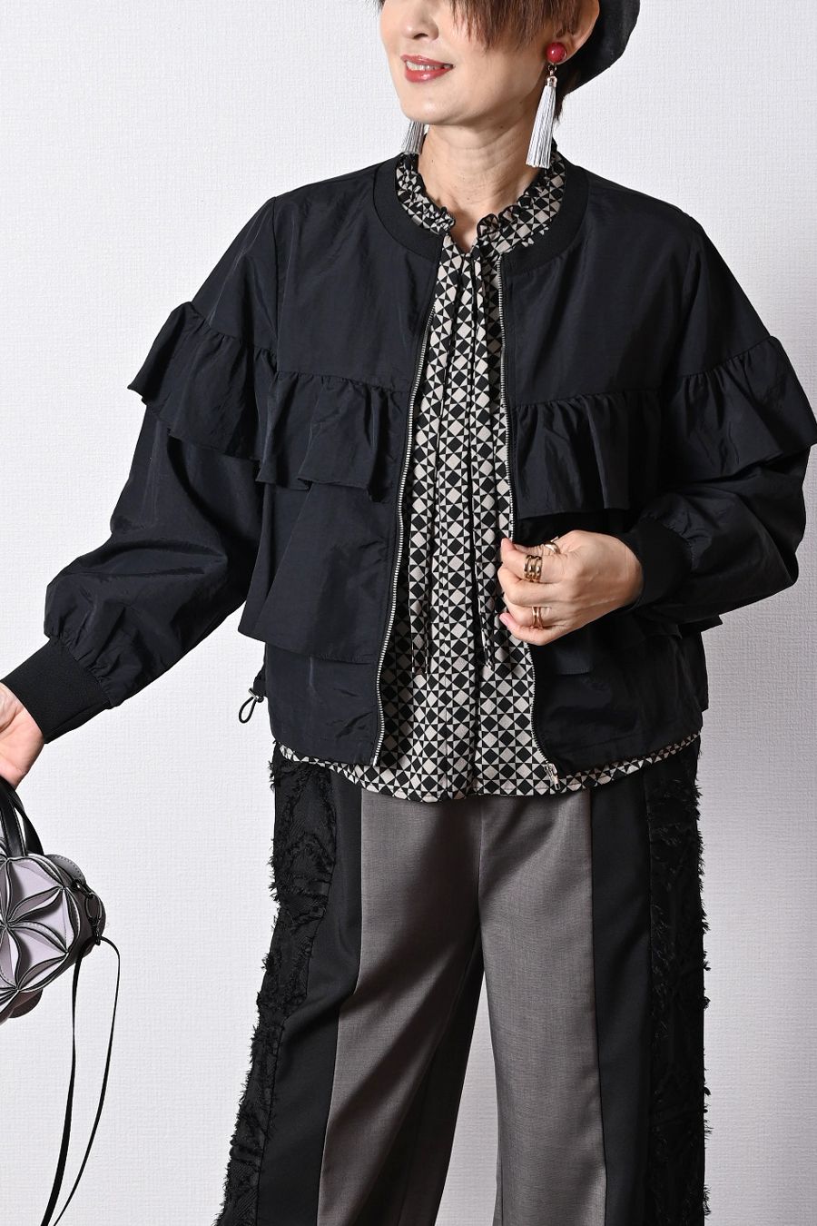 総フリルティアード ショートジャケット