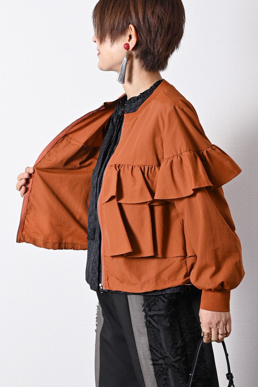 総フリルティアード ショートジャケット