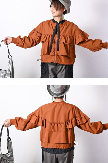 総フリルティアード ショートジャケット