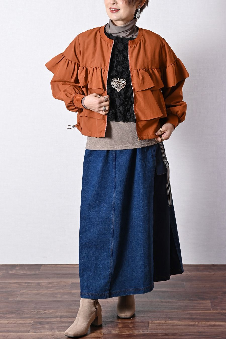 総フリルティアード ショートジャケット