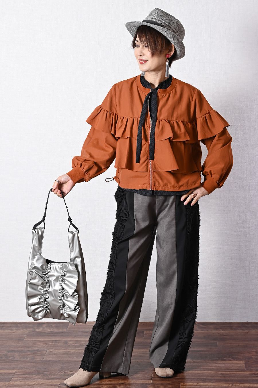 総フリルティアード ショートジャケット