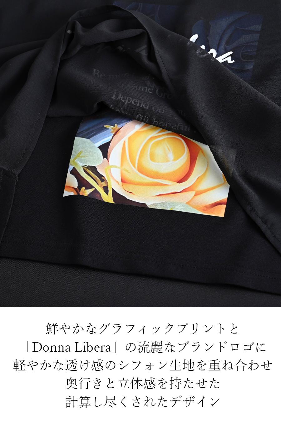 Donna Liberaオリジナル！シアーシフォンレイヤード ロゴプリントカットソー