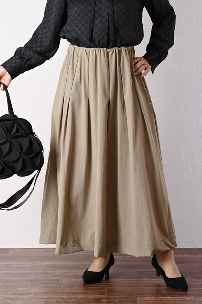 軽量タック＆ギャザー フレアスカート