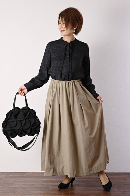 軽量タック＆ギャザー フレアスカート