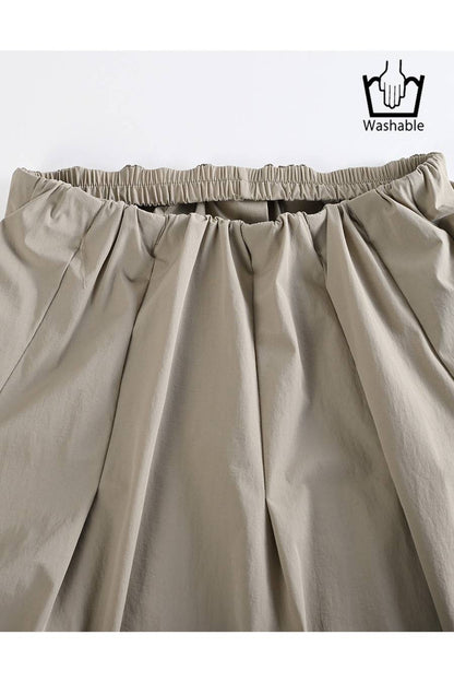 軽量タック＆ギャザー フレアスカート