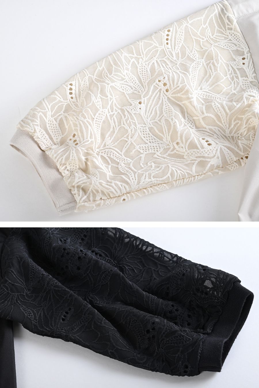 エンブロイダリーレーススリーブブラウス