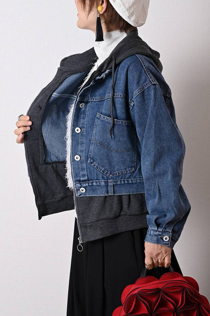 【Special Offer 40%OFF】レイヤード風 デニムジャケット