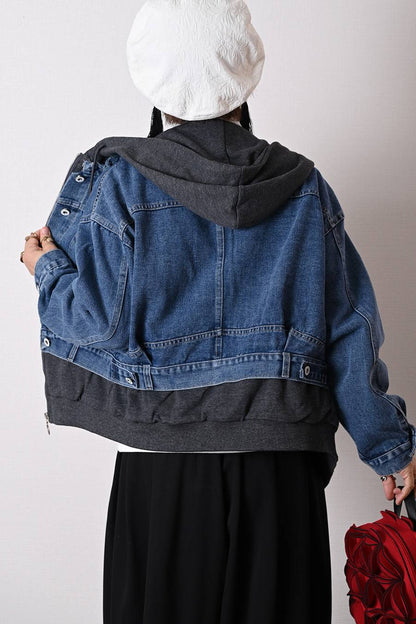 【Special Offer 40%OFF】レイヤード風 デニムジャケット