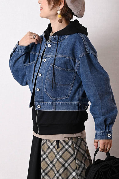 【Special Offer 40%OFF】レイヤード風 デニムジャケット
