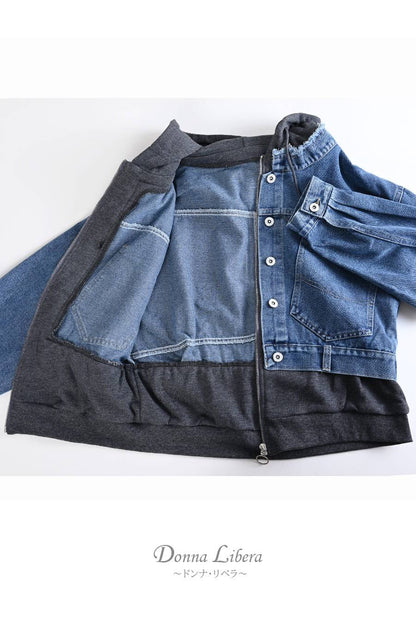 【Special Offer 40%OFF】レイヤード風 デニムジャケット
