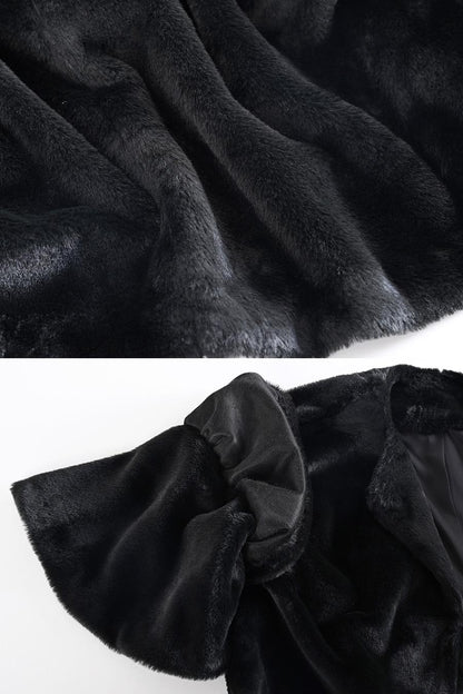 まるでミンクのうっとり風合い！エコファーフリル袖ボレロ丈ジャケット