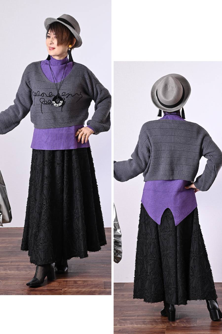 定番のメガヒットロングラン！バックスリットリブニット