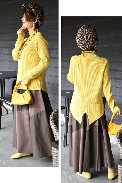 定番のメガヒットロングラン！バックスリットリブニット