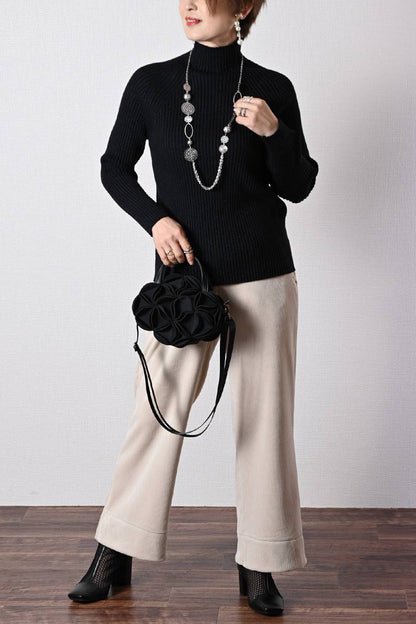 ラメ入りリブニット