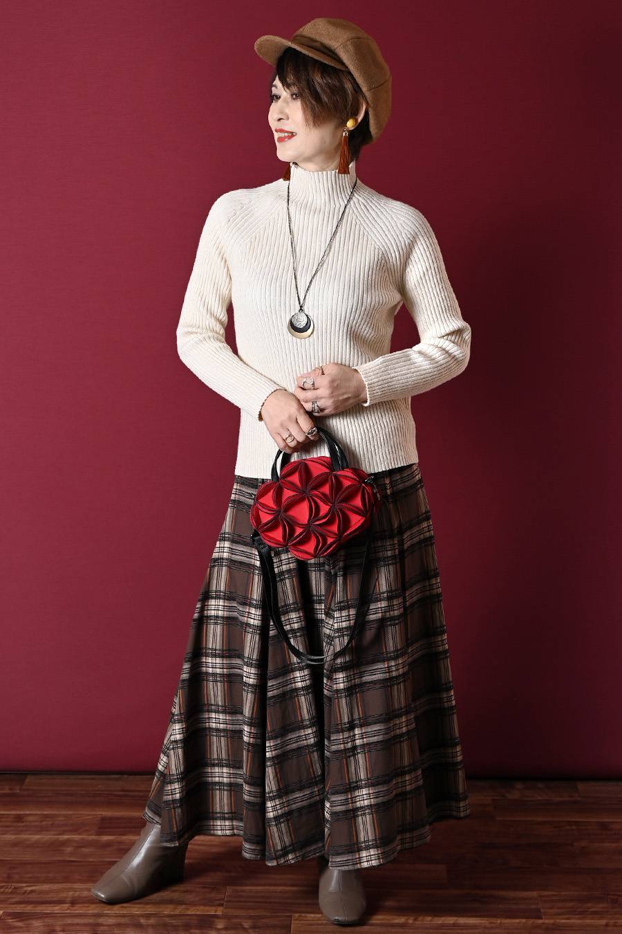 ラメ入りリブニット