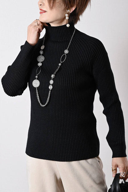 ラメ入りリブニット