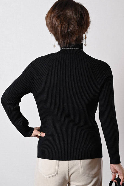 ラメ入りリブニット