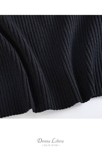 ラメ入りリブニット