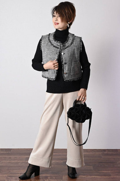 ラメ入りリブニット