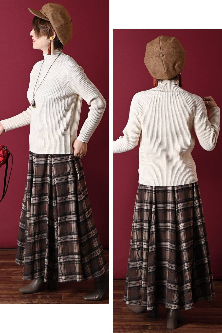 ラメ入りリブニット