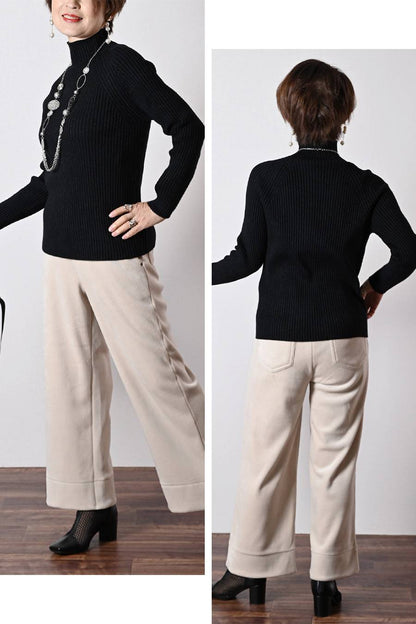 ラメ入りリブニット