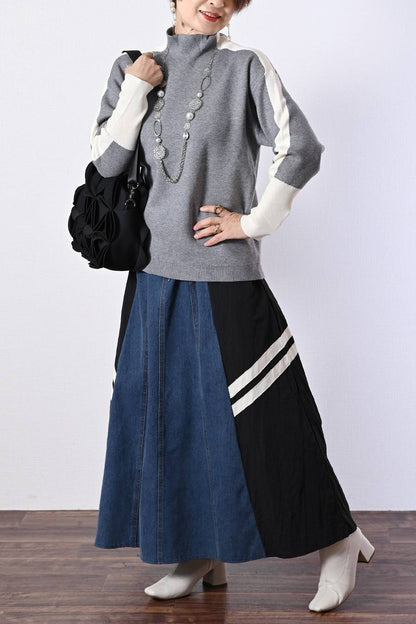 オフ配色が垢抜けの鍵！バイカラーハイネックニット