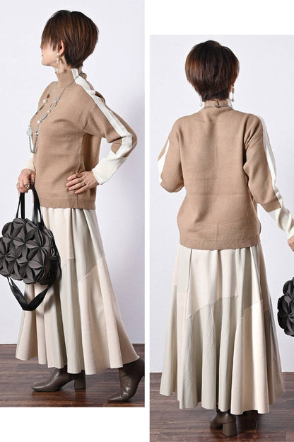 オフ配色が垢抜けの鍵！バイカラーハイネックニット