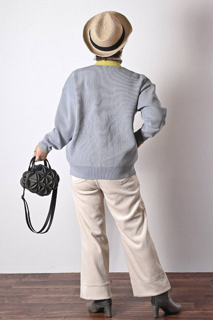 ビビット配色Ｖネックバイカラーカーディガン