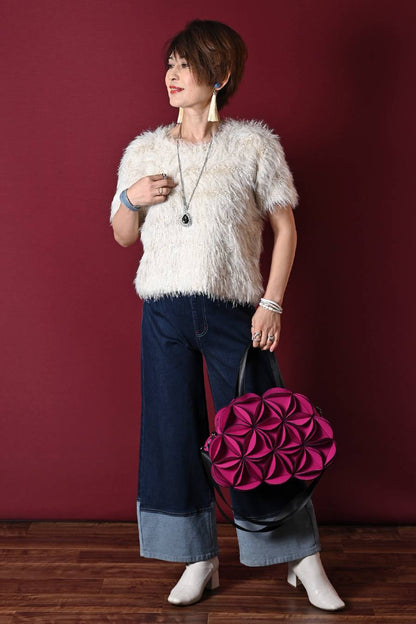 ゴージャス華やか！ショートスリーブシャギーニット