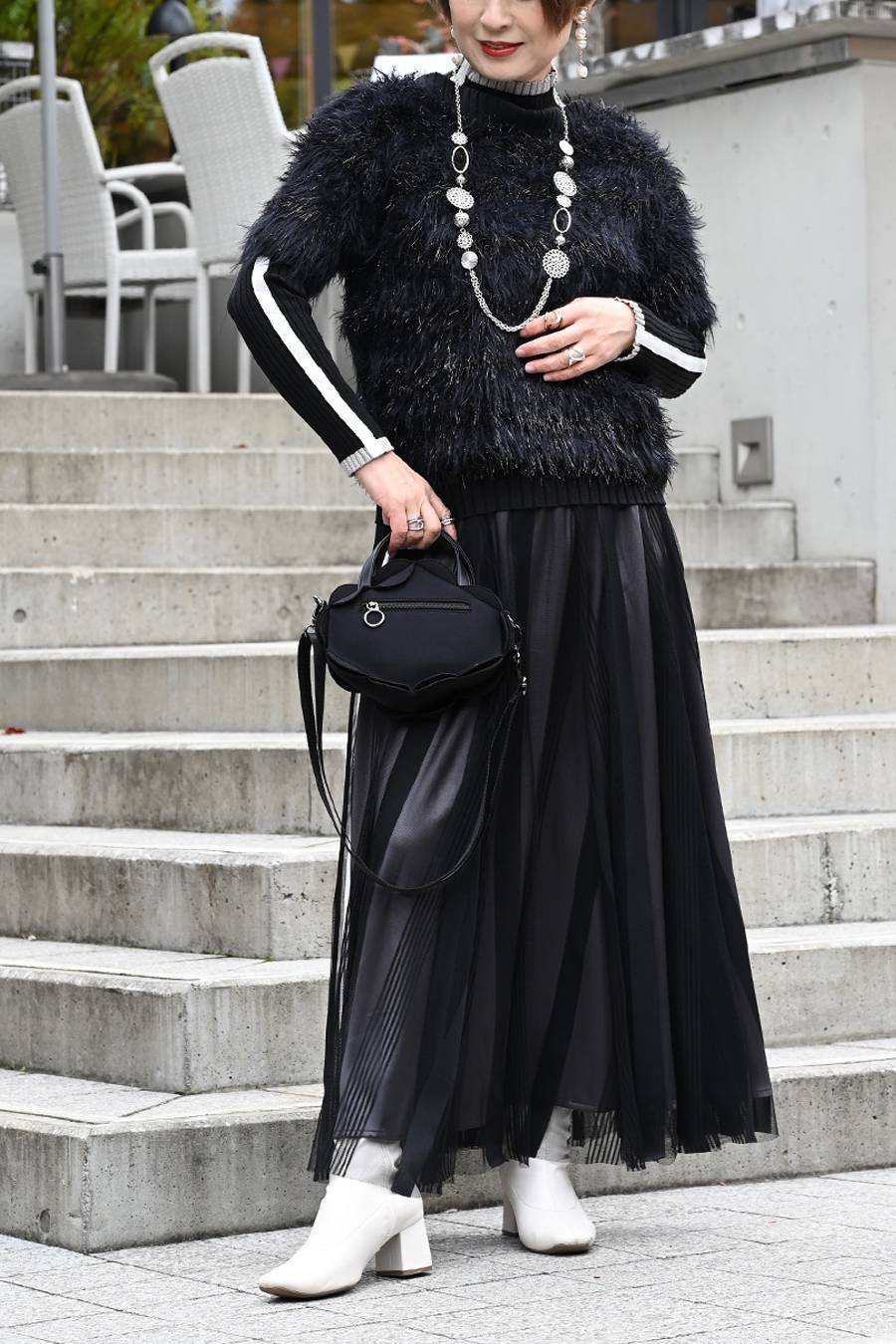 ゴージャス華やか！ショートスリーブシャギーニット