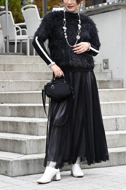 ゴージャス華やか！ショートスリーブシャギーニット