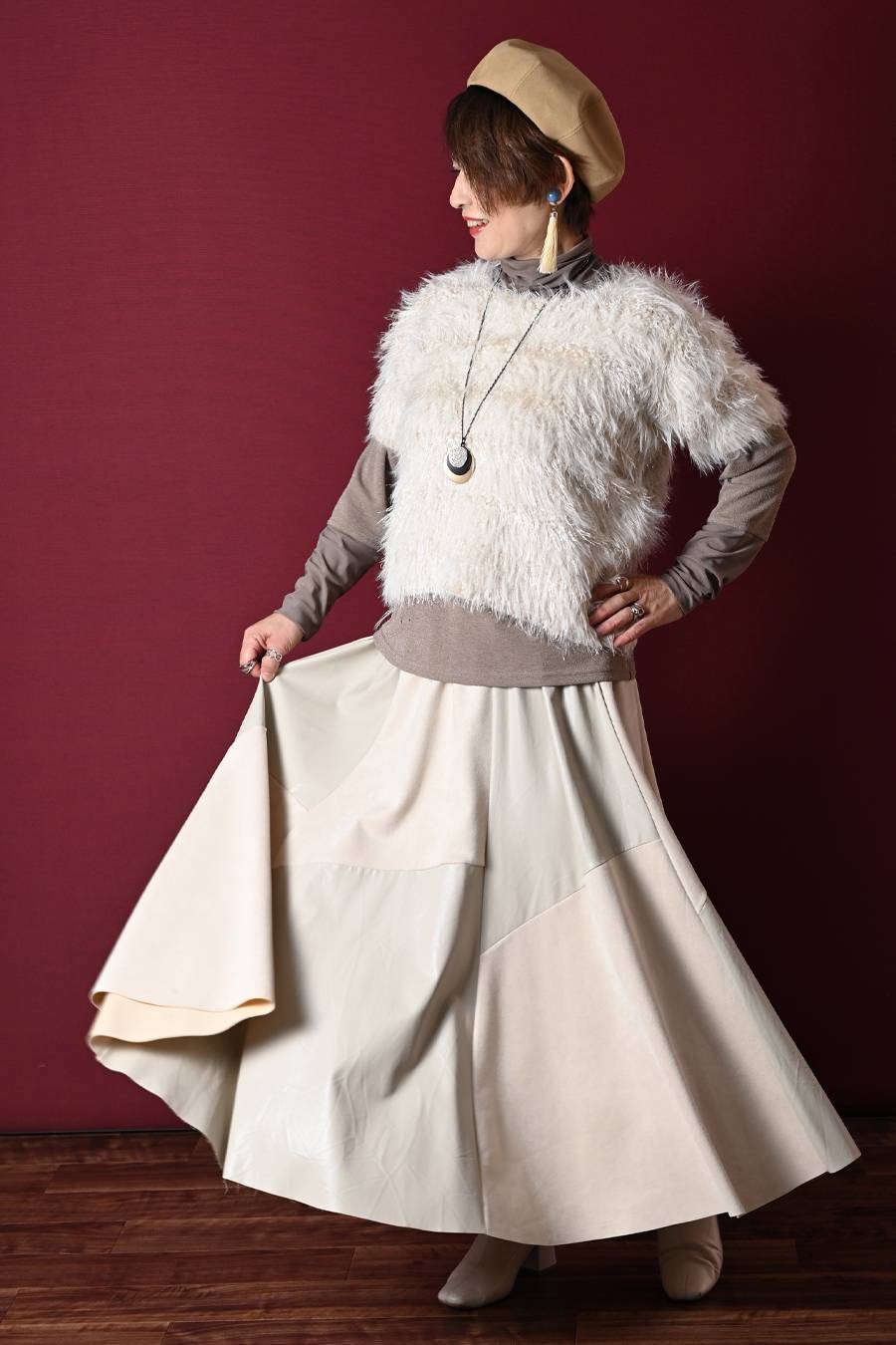 ゴージャス華やか！ショートスリーブシャギーニット