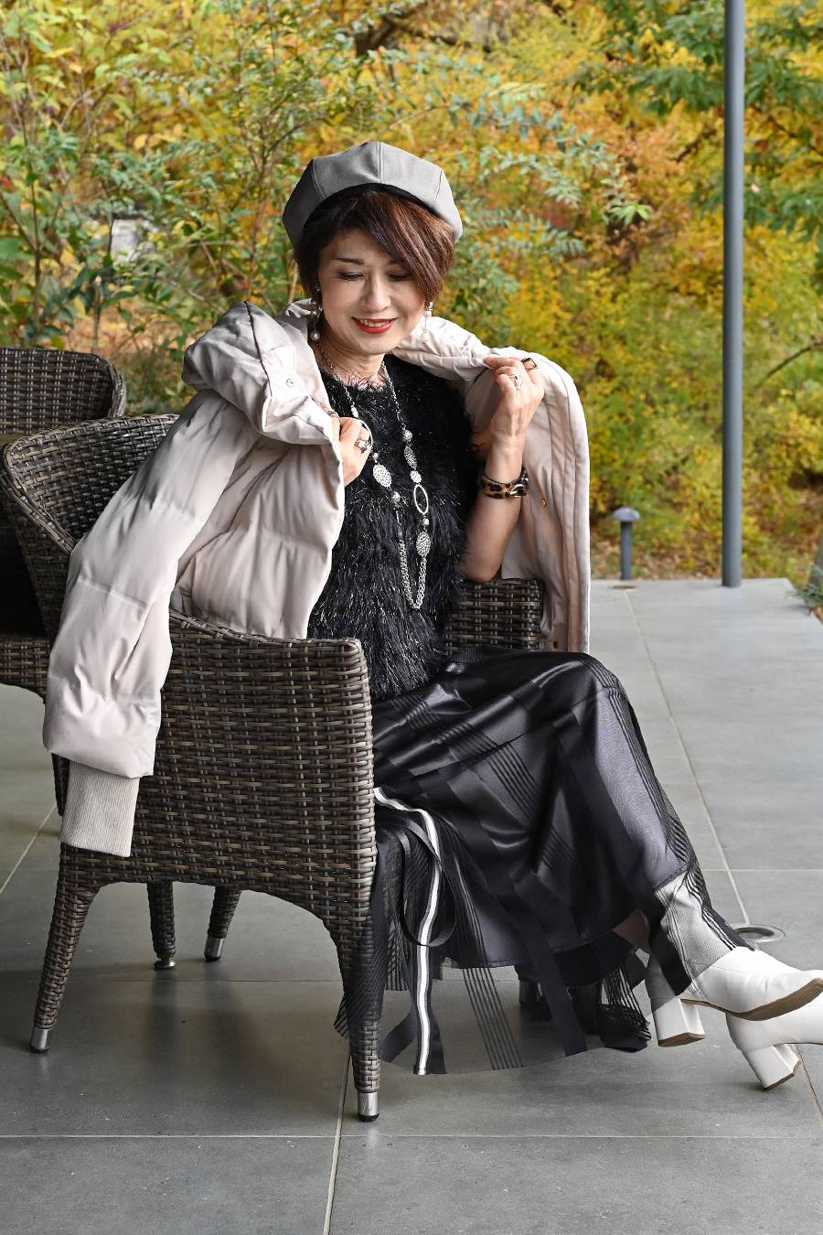 ゴージャス華やか！ショートスリーブシャギーニット