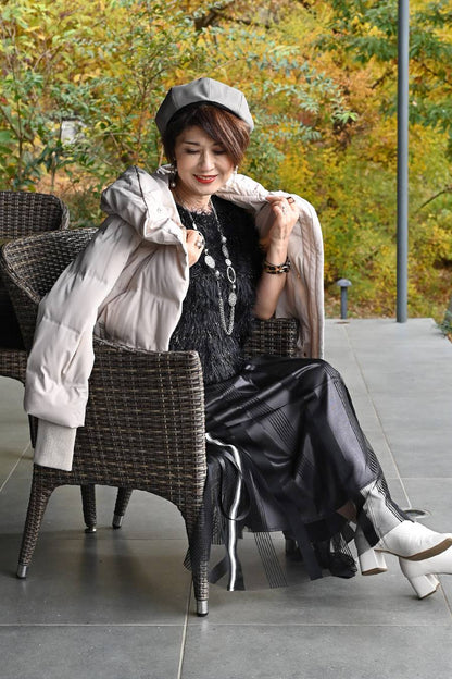 ゴージャス華やか！ショートスリーブシャギーニット