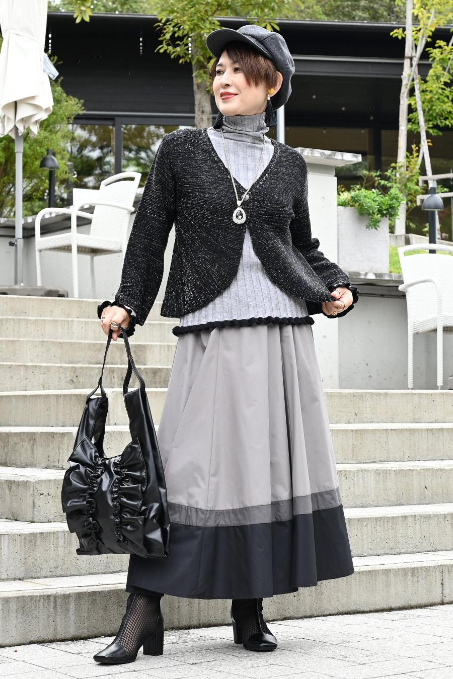 【Special  Offer 50%OFF】一つボタンラメニットカーディガン