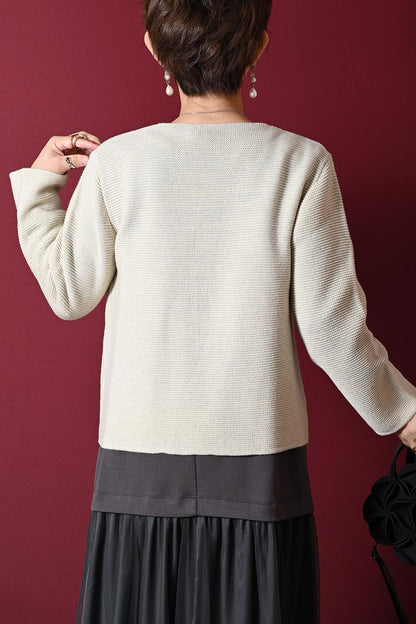 【Special  Offer 50%OFF】一つボタンラメニットカーディガン