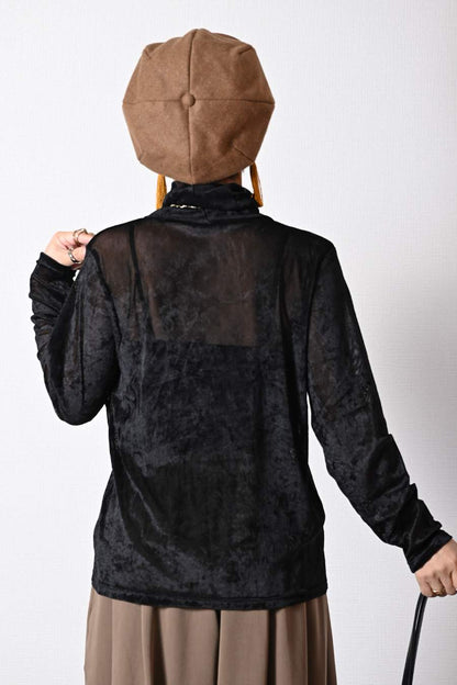 クラッシュベロア風カットソー