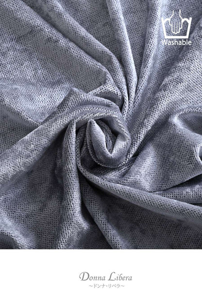 【Special Offer 40%OFF】クラッシュベロア風カットソー＋ベリーショート丈ニット２点セットコーデ