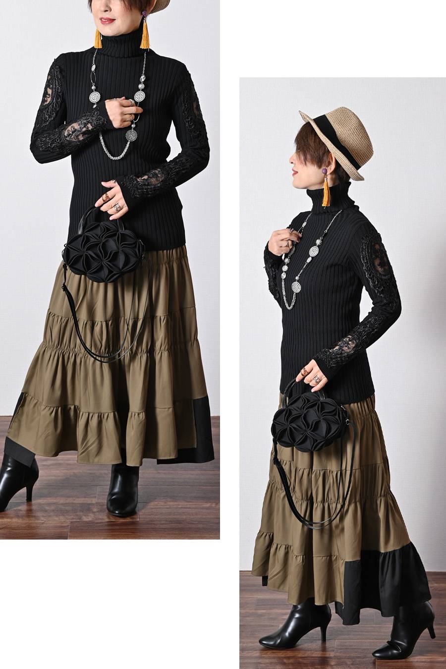 心踊るニット！ゴージャスレースリブニットソー