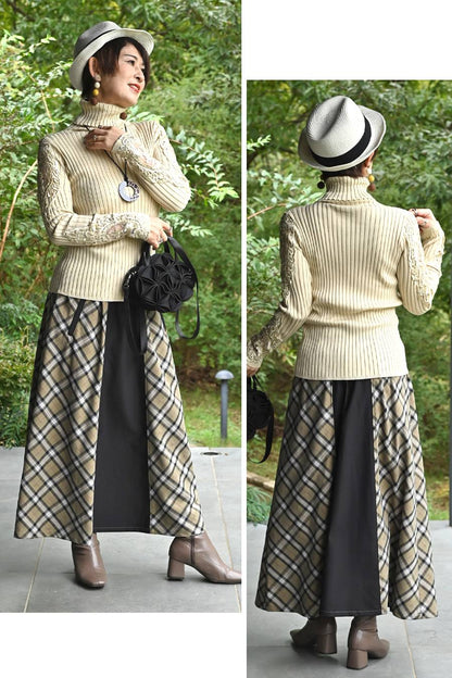 心踊るニット！ゴージャスレースリブニットソー