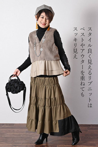 心踊るニット！ゴージャスレースリブニットソー