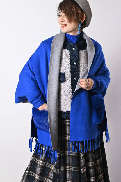 リュクスな雰囲気！バイカラーボアソフトジャケット