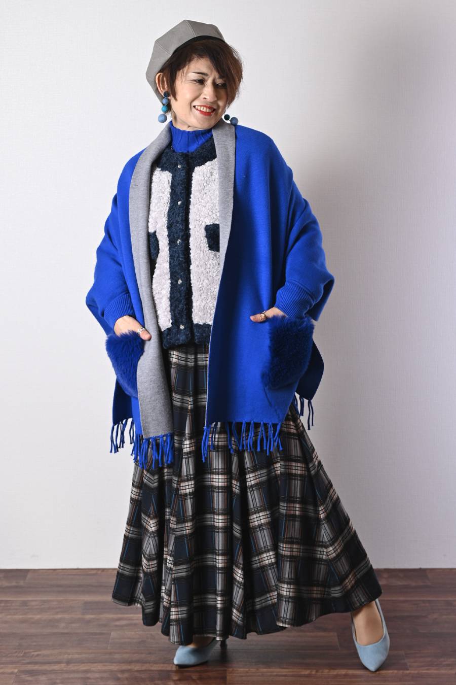 リュクスな雰囲気！バイカラーボアソフトジャケット