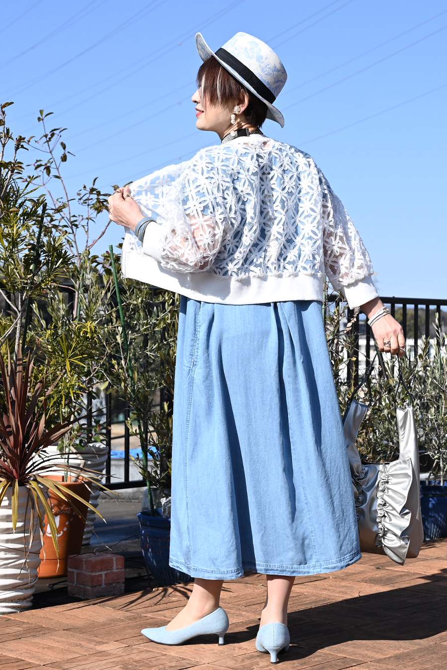 セルロースデニムワンピース＋コード刺繍JK2点セットコーデ【予約販売！発送は3月上旬】