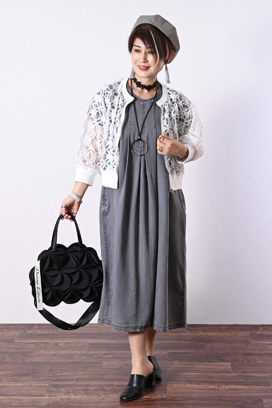 セルロースデニムワンピース＋コード刺繍JK2点セットコーデ【予約販売！発送は3月上旬】